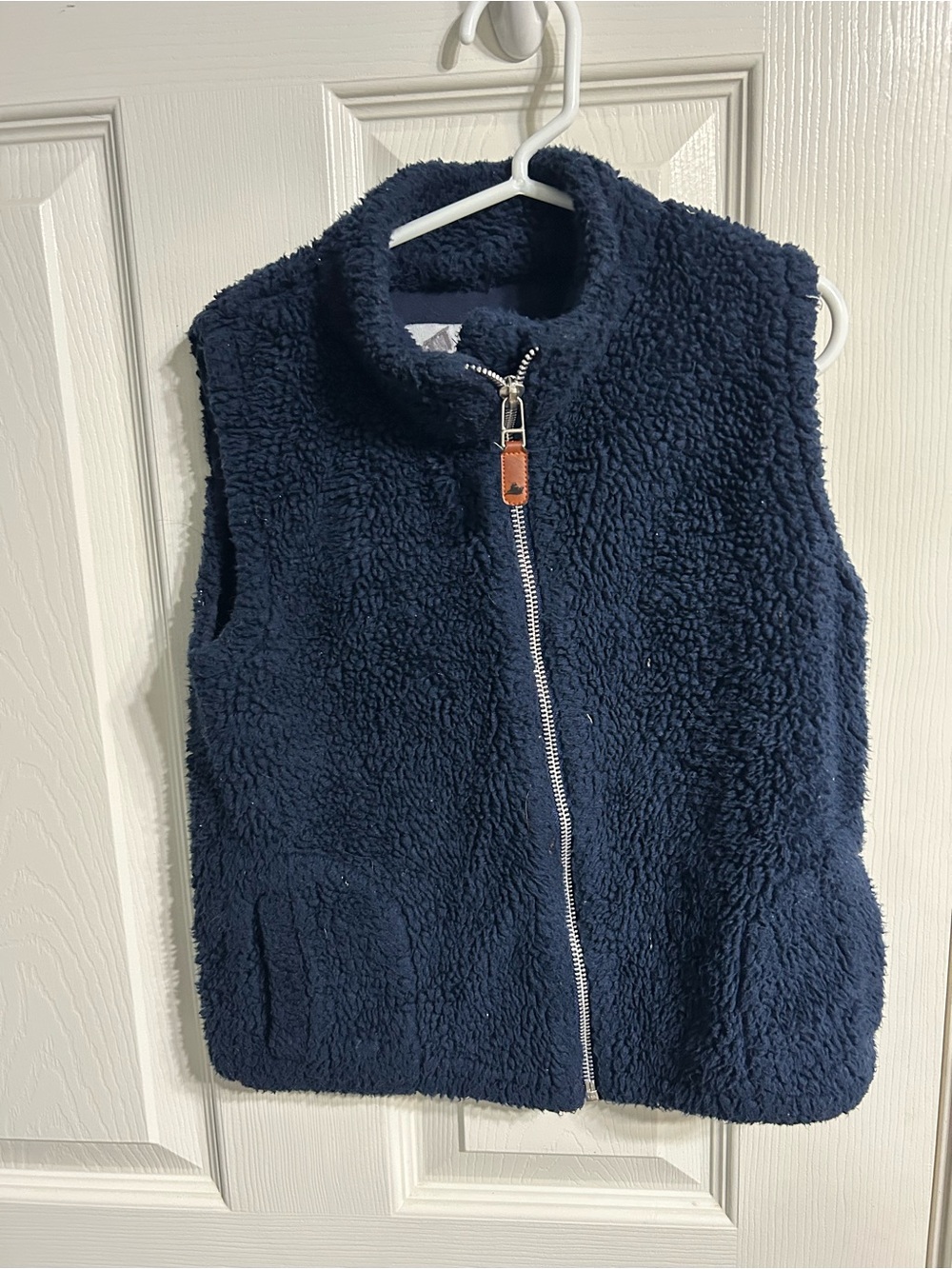 Children's Navy Sherpa Zip-Up Vest